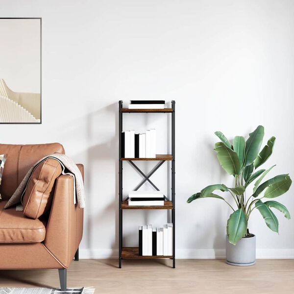 vidaXL Grāmatu plaukts Dūmaka ozols 40 x 30 x 85 cm Inženierijas koks