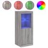 vidaXL kumode ar LED lampiņām, pelēka ozolkoka krāsa, 41x37x100 cm