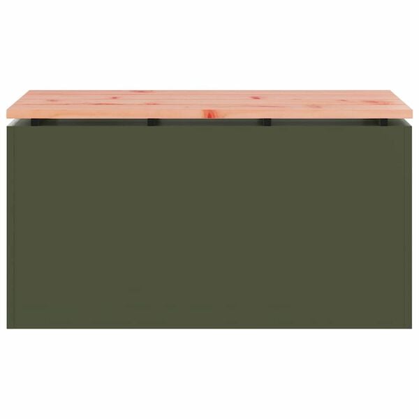 vidaXL Dārza sols Olīvu zaļa 80 x 40 x 43 cm Tērauds