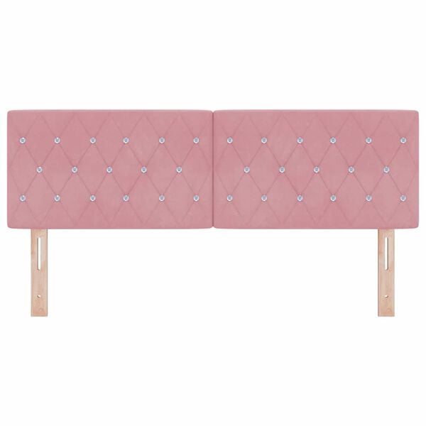 vidaXL Galvgalis ar galvas klāju Rozā 144 cm Mākslīgā āda