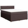vidaXL atsperu gultas rāmis ar matraci, tum&scaron;i brūna, 140x190cm, audums