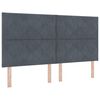 vidaXL LED gultas pamatne Tum&scaron;i pelēks 180 x 200 cm Samts