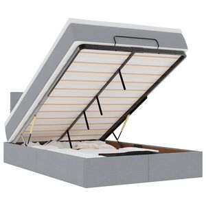 vidaXL Osmaņu gultas rāmis ar matrača gai&scaron;i pelēks 120x200 cm audums