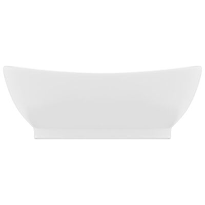 vidaXL izlietne, 58,5x39 cm, ovāla, matēta balta keramika