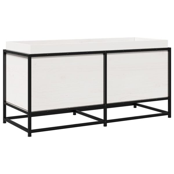 vidaXL dārza puķu kaste, balta, 100x40x50 cm, priedes masīvkoks