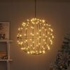 vidaXL Bumba su 160 LED Silti balta 50,5 x 50,5 x 52 cm Metāla