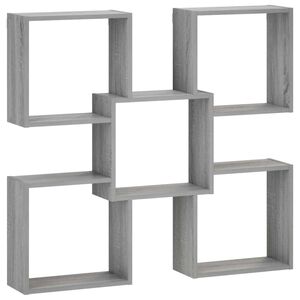 vidaXL Sienas plaukts Pelēks Sonoma 99,5 x 17 x 91 cm