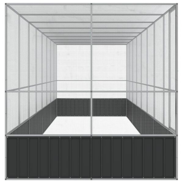 vidaXL putnu māja, sudraba krāsa, 832x207x212 cm, tērauds