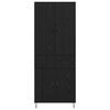 vidaXL Augstais skapītis ar atvilktni 2 pcs Melns ozolkoks