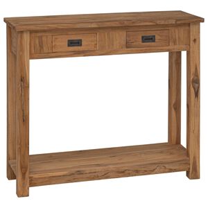 vidaXL Konsoles galds Dabiska 90 x 30 x 80 cm Ciets tek&scaron;a koks