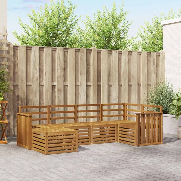 vidaXL Dīvāna komplekti 6 pcs Dabiska Cietā akācijas koks