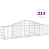 vidaXL arkveida gabiona grozi, 14 gb., 200x30x40/60 cm, cinkota dzelzs