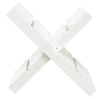 vidaXL malkas statīvs, balts, 47x39,5x48 cm, priedes masīvkoks