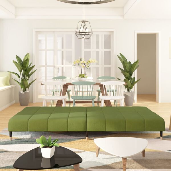 vidaXL 2-vietīga dīvāngulta, gai&scaron;i zaļ&scaron; samts