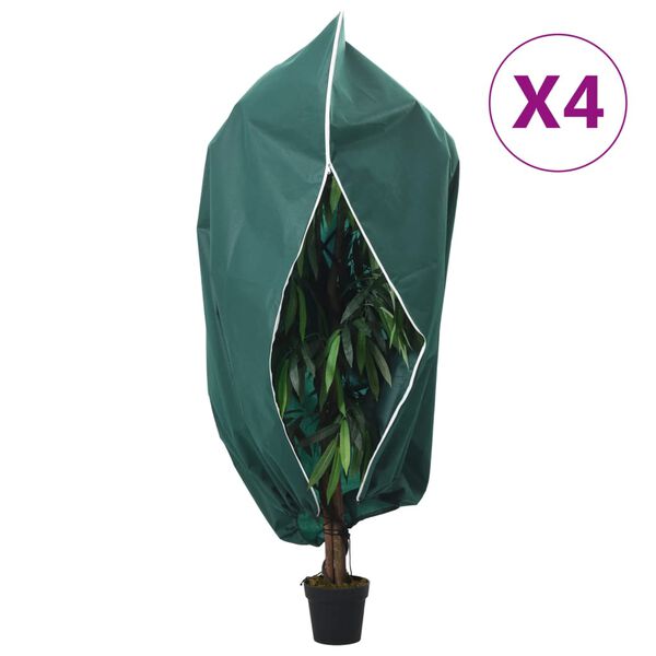 vidaXL augu pārsegi ar rāvējslēdzēju, 4 gab., 70 g/m&sup2;, flīss, 2,36x2 m