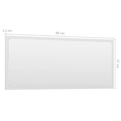 vidaXL vannasistabas spogulis, spīdīgi balts, 90x1,5x37 cm