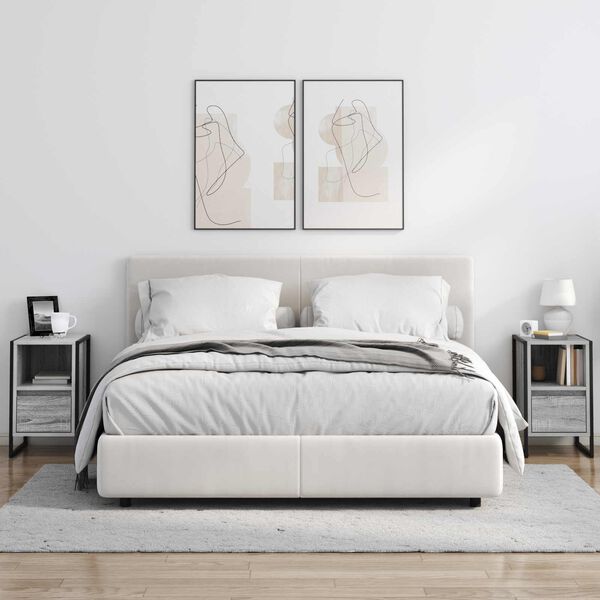 vidaXL Naktsgaldiņ&scaron; Pelēks Sonoma 39,5 x 30 x 50 cm Inženierijas koks