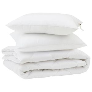 vidaXL Sega ar spilvenu 3 pcs Balts Mikro&scaron;ķiedra