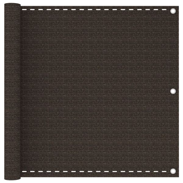 vidaXL balkona aizslietnis, 90x600 cm, brūns HDPE