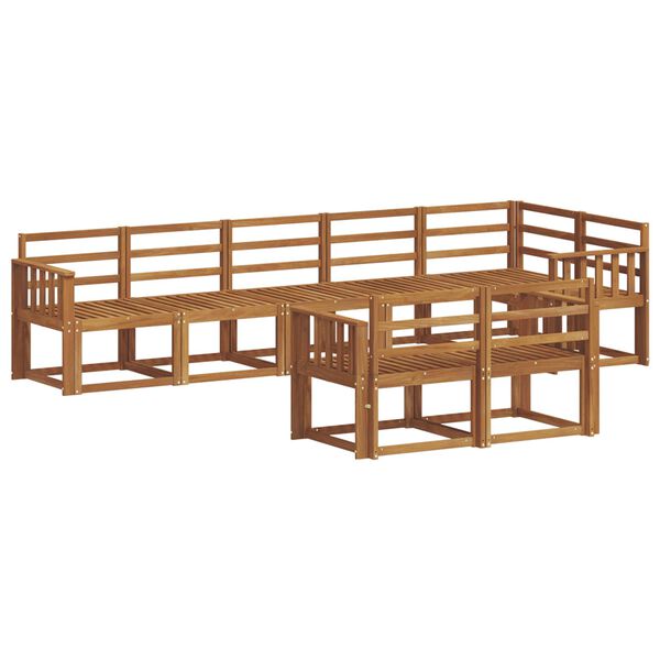 vidaXL Āra dīvānu komplekts 8 pcs Dabiska Cietā akācijas koks