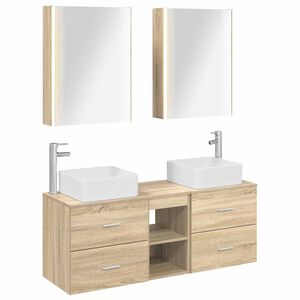vidaXL Vannas istabas mēbeļu komplekts 5 pcs Sonomas ozols