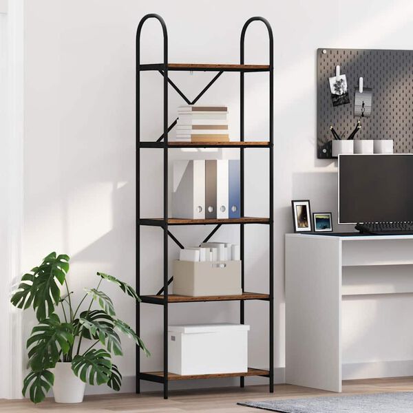 vidaXL Grāmatu plaukts Vecs koks 60 x 30 x 183 cm Inženierijas koks