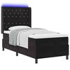 vidaXL Kastītes atsperu gulta ar matraci Melna 100 x 200 cm Samts