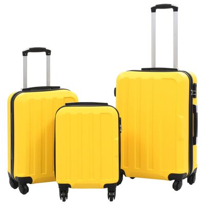 vidaXL cieto koferu komplekts, 3 gab., ABS, dzeltens