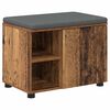 vidaXL Zāles sols ar spilvenu ar plauktu Vecs koks 60 x 38 x 46 cm
