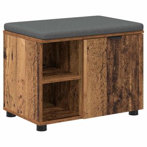 vidaXL Zāles sols ar spilvenu ar plauktu Vecs koks 60 x 38 x 46 cm