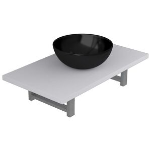 vidaXL divdaļīgs vannasistabas mēbeļu komplekts, balts, keramika