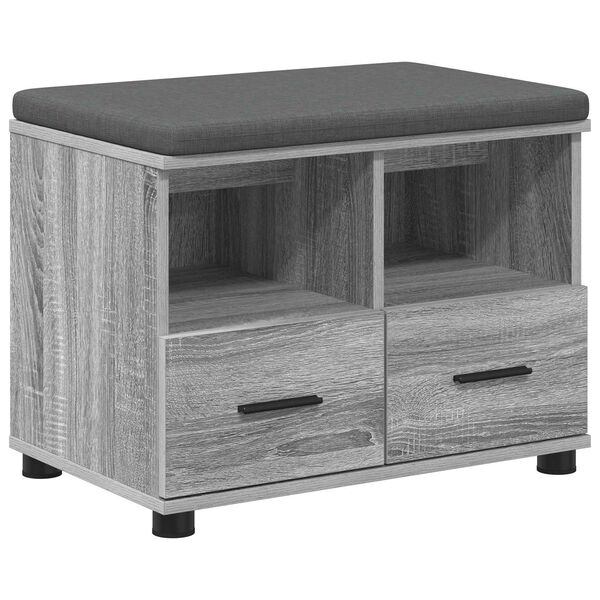 vidaXL Zāles sols ar spilvenu Pelēks Sonoma 60 x 38 x 46 cm