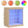 vidaXL kumode ar LED lampiņām, ozolkoka krāsa, 60,5x37x67 cm