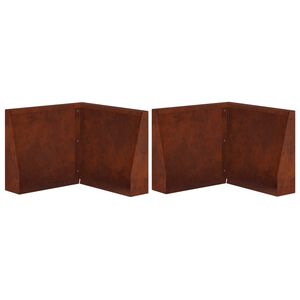 vidaXL Aizturo&scaron;ā siena 2 gab. 50 x 50 x 40 cm Novecināts tērauds Rūsa