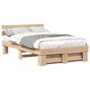 vidaXL Gultas rāmis Brūna 135 x 190 cm Ciets priedes koks