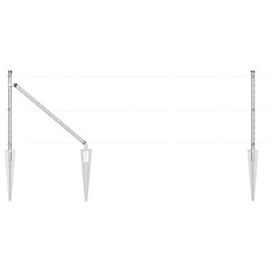 vidaXL Žoga stabi 13 pcs Sudraba Ø32mm 80 cm Cinkots tērauds