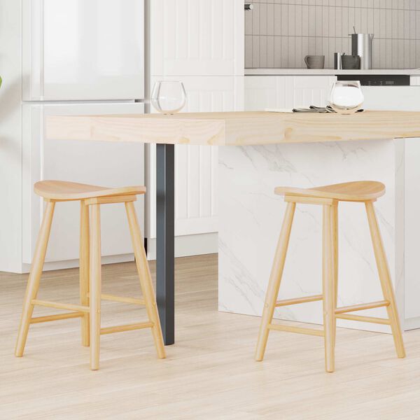 vidaXL Ēdamkrēsli 2 pcs Dabiska 46 x 37 x 63 cm Ciets gumijas koks