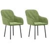 vidaXL virtuves krēsli, 2 gab., gai&scaron;i zaļ&scaron; samts