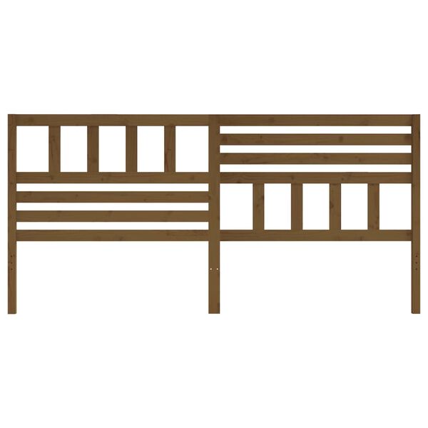 vidaXL gultas galvgalis, medus brūns, 206x4x100 cm, priedes masīvkoks