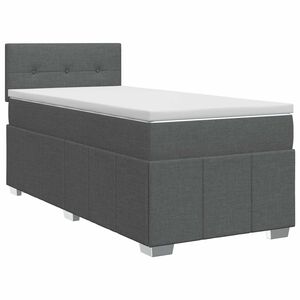 vidaXL Kontinentālā gulta ar matraci Tum&scaron;i pelēka 90 x 190 cm Audums