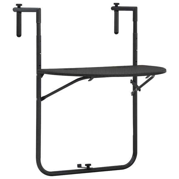 vidaXL piekarams balkona galds, 60x64x83,5cm, plastmasa, pinuma raksts