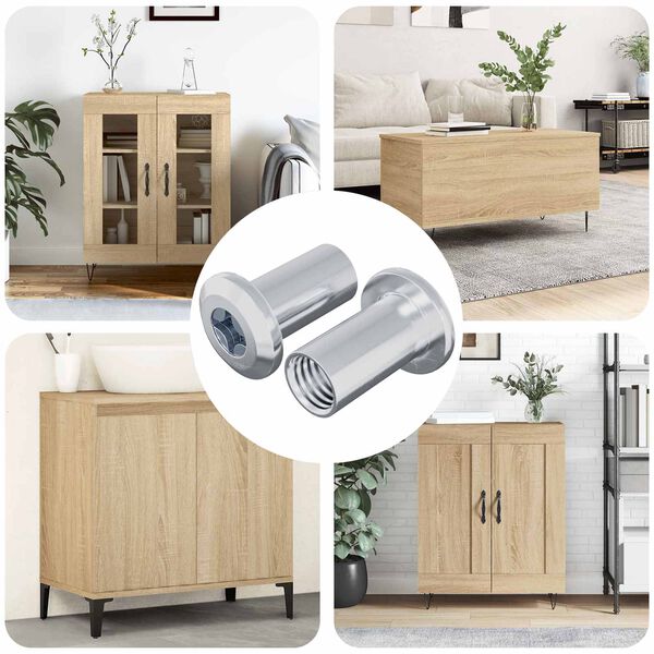 vidaXL Bloķējo&scaron;ais uzgrieznis 2 pcs Niķelis M6 x 25 mm Tērauds