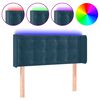 vidaXL gultas galvgalis ar LED, 83x16x78/88 cm, tum&scaron;i zils samts