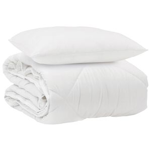 vidaXL Visu sezonu segu ar spilvenu 2 pcs Balts Mikro&scaron;ķiedra