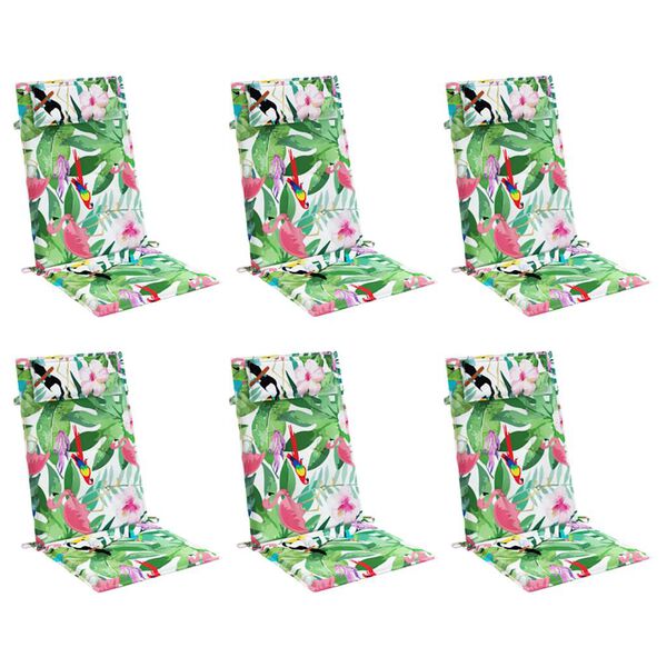 vidaXL dārza krēslu spilveni, 6 gab., krāsains oksforda audums