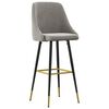 vidaXL bāra krēsli, 2 gab., gaiši pelēks samts
