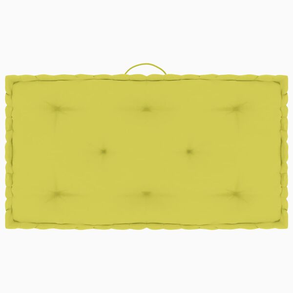 vidaXL pale&scaron;u dīvānu spilveni, 7 gab., dzeltenzaļa kokvilna