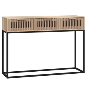 vidaXL konsoles galdiņ&scaron;, 105x30x75cm, inženierijas koks, dzelzs