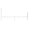 vidaXL gultas rāmis ar galvgali un kājgali, balts metāls, 120x190 cm