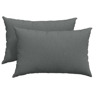 vidaXL Dīvāna spilveni 2 pcs Tum&scaron;i pelēks 60 x 40 cm audums